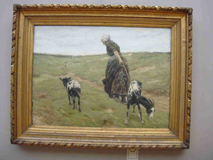 マックス・リーバーマン「砂丘で羊を連れる女」